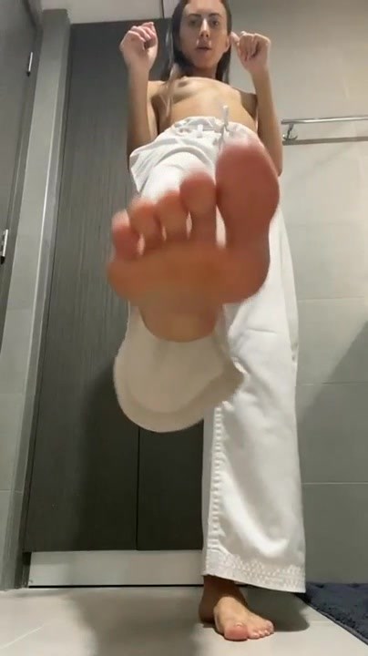 Topless Karate Girl Feet POV 