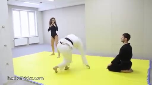 Sasha beats karate guys 