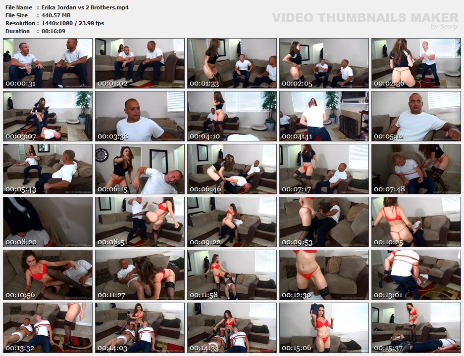 Erika Jordan vs 2 Brothers (repost)