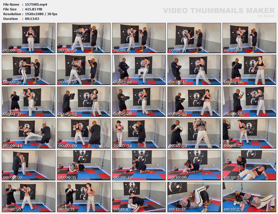 Hot MMA babe training